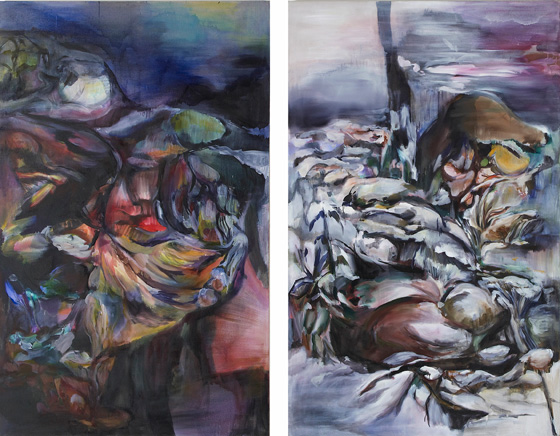 Death and Snow month 240x150cm each oil on linen 2012